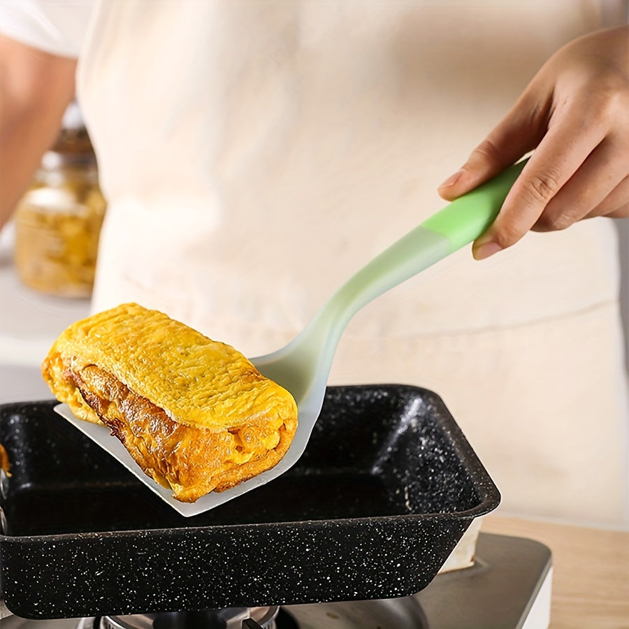 Nonstick Silicone Spatula Turnover for Pancakes Eggs Fish Pizza Steak Heat-Resistant Wide Kitchen Utensil