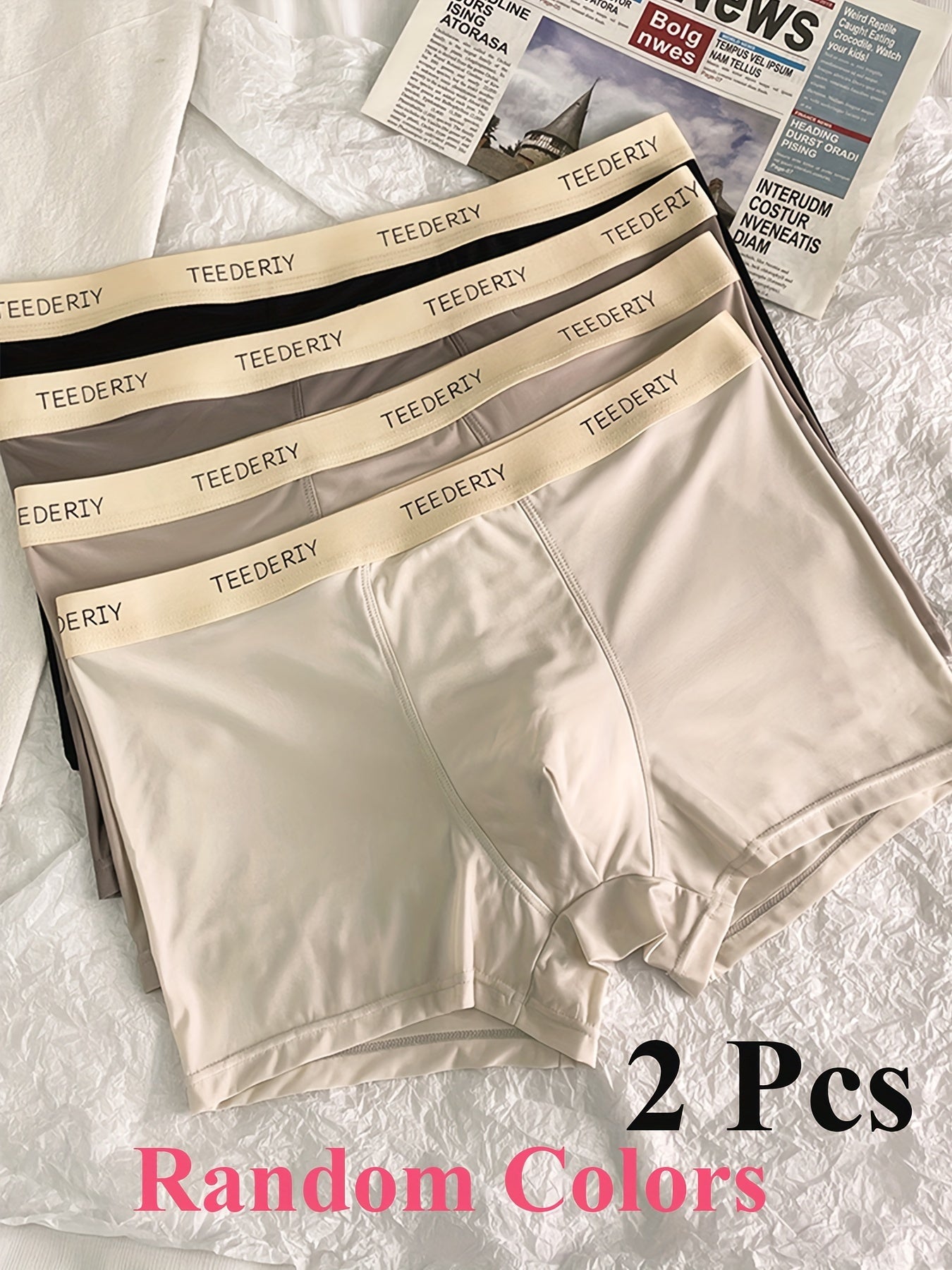 Men's Seamless Boxer Briefs Breathable Lightweight Polyester Spandex Solid Color Pack of 2