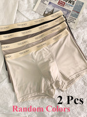 "TEDERLY" belbog'iga ega 2 ta erkaklar uchun tikuvsiz bokser shortlari, havo o'tkazuvchan, qulay moslashuv, bir rangda, engil polyester aralashmasi, minimalistik dizayn.