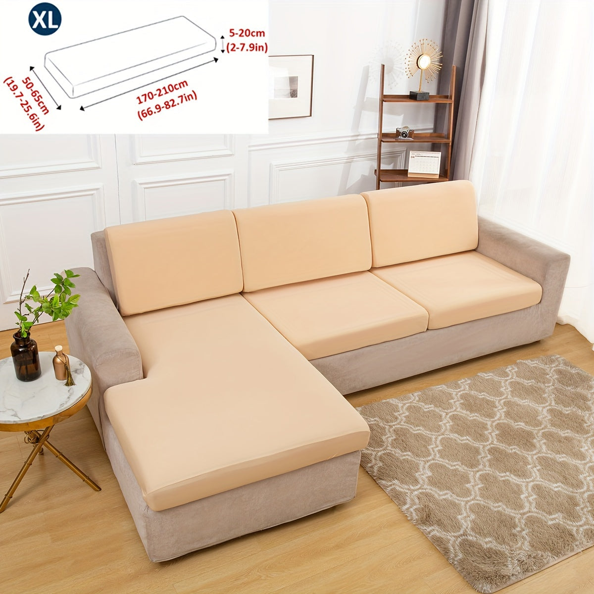 Klassik cho'ziladigan divan qoplamasi, armchair'dan bo'lak divanlargacha mos keladigan elastik lenta slipcover, mashinada yuviladigan polyester va spandeks aralashmasi, bitta o'rindiqdan to'rt o'rindiqli divanlargacha mos keladi.