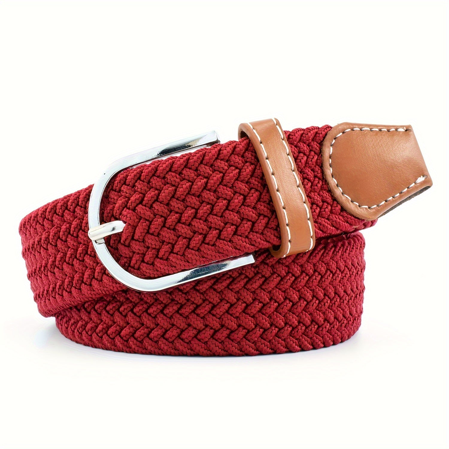 Women's Braided Elastic Belt with Woven Design for Golf and Casual Wear