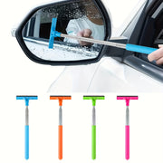 Portable Car Window Cleaner with Sponge Tip, Extendable Metal Handle