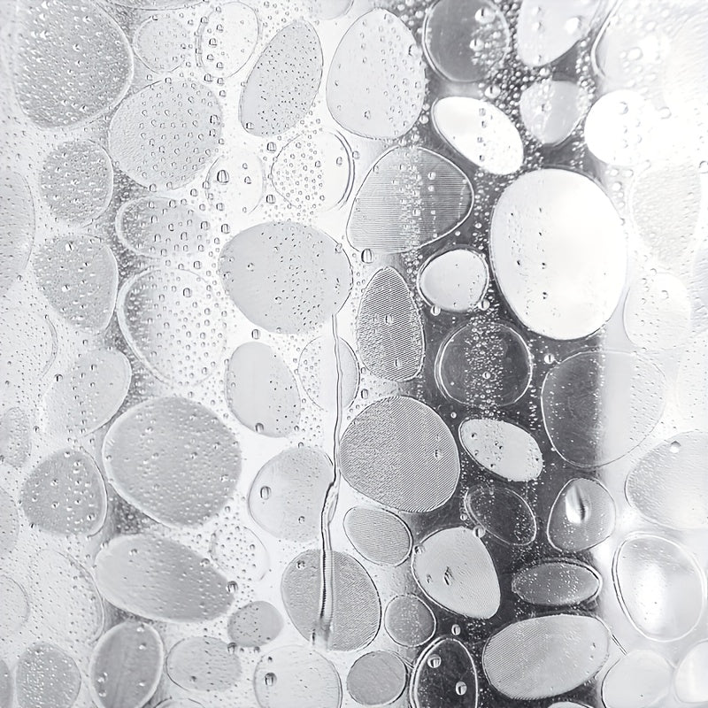 3D Pebble Pattern Shower Curtain Water-Resistant Polyester Easy to Clean Space-Themed Christmas Decor