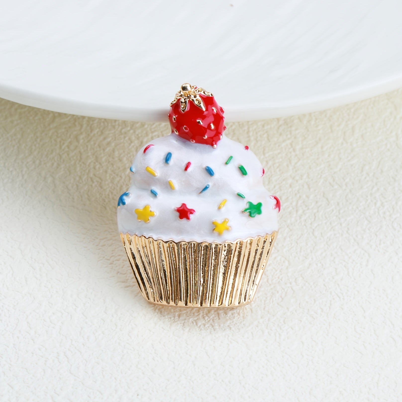 Christmas Cupcake Brooch Pin Enamel Holiday Jewelry Gift for Women