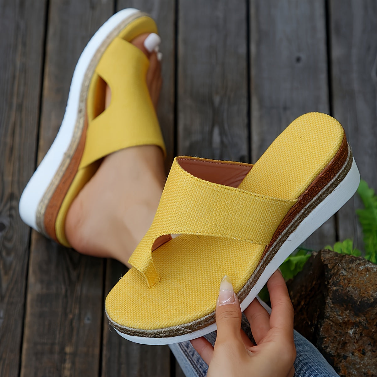 Women's Wedge Sandals Open Toe Slip-On Summer Outdoor Slides