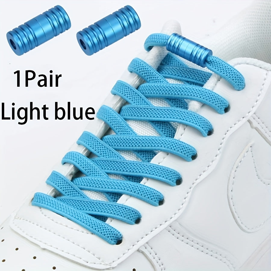 2-Pack Elastic No-Tie Shoelaces for Sneakers, Multi-Color, Locks