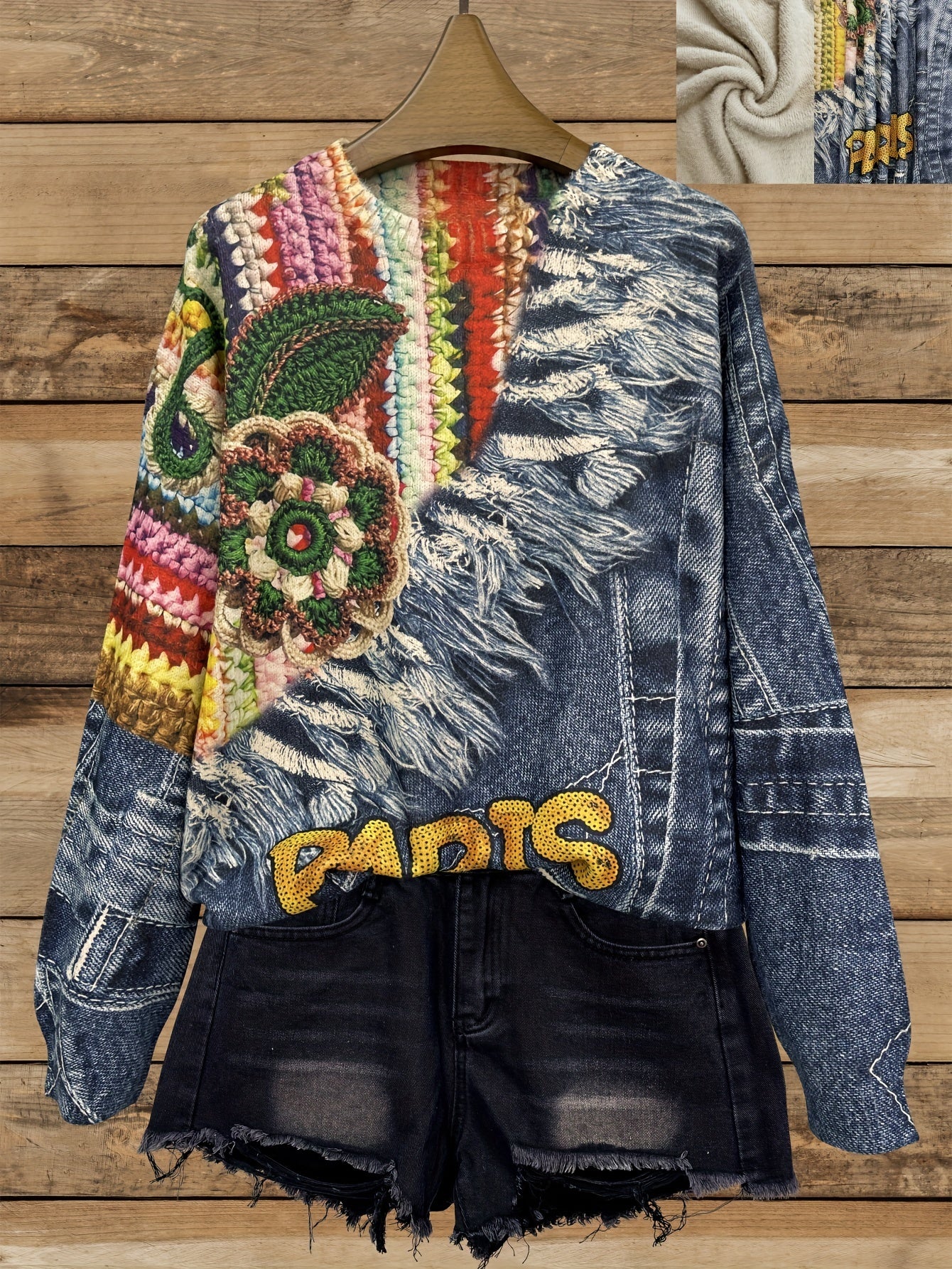 Women’s Oversized Crew Neck Sweater Thick Knit Polyester Spandex Winter Pullover