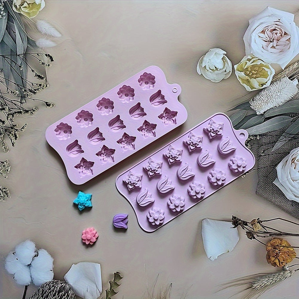 Silicone Mold for Flower Shaped Treats Chocolate Biscuits Pudding Ice Cream for Cake Decorating Soap Making Candles
