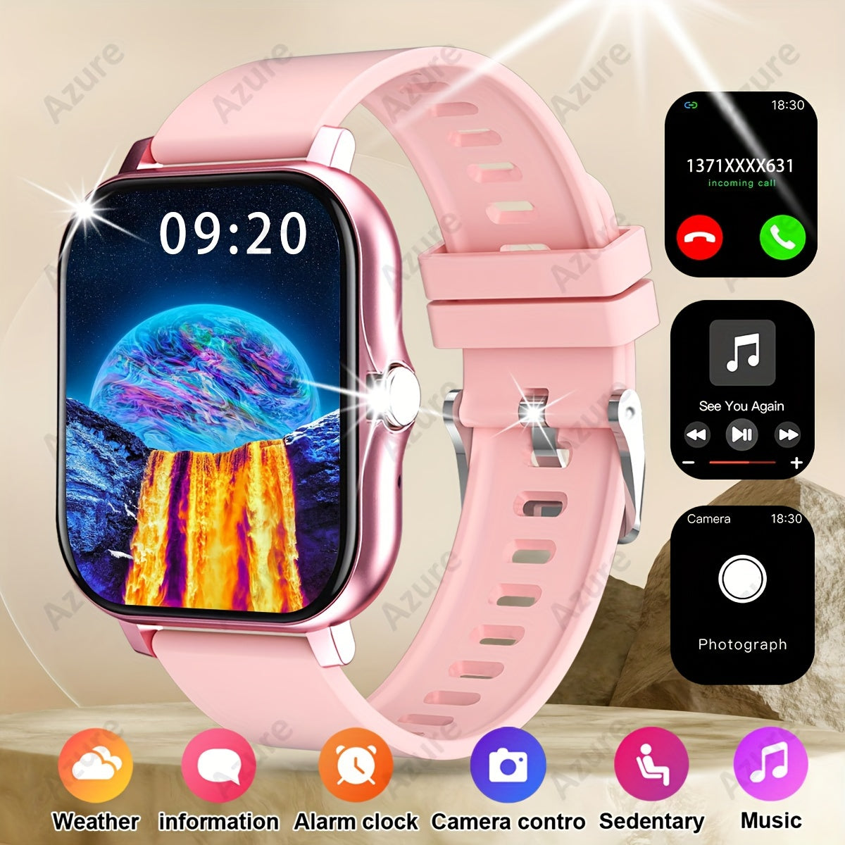 2024 1.83-Inch Full Touch Screen HD Smart Watch with Wi-Fi Call SMS Sports Modes