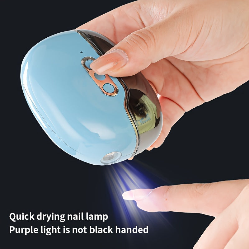 Taladro de uñas con carga rápida tipo C rojo, con larga duración de batería, recargable, cortadora de uñas eléctrica, molinillo y lámpara para manicuras y pedicuras