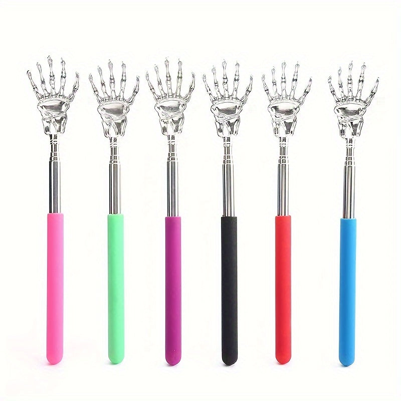 Stainless Steel Telescopic Back Scratcher for Adults and Elderly with Skeleton Hand Design
