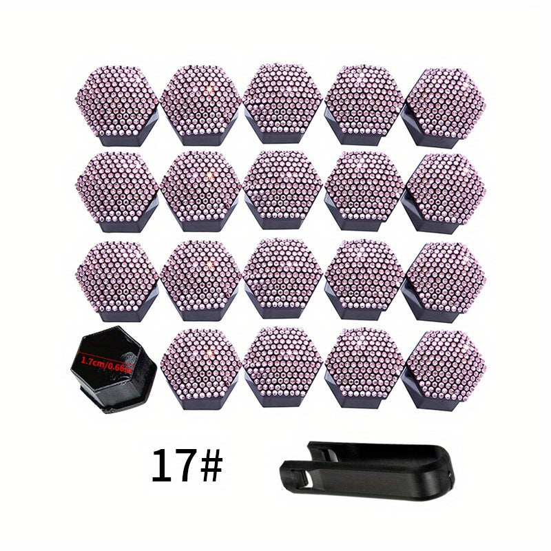 Pack of 20 Car Tire Screw Cap Hub Decoration Dust Cover 17mm 19mm 21mm