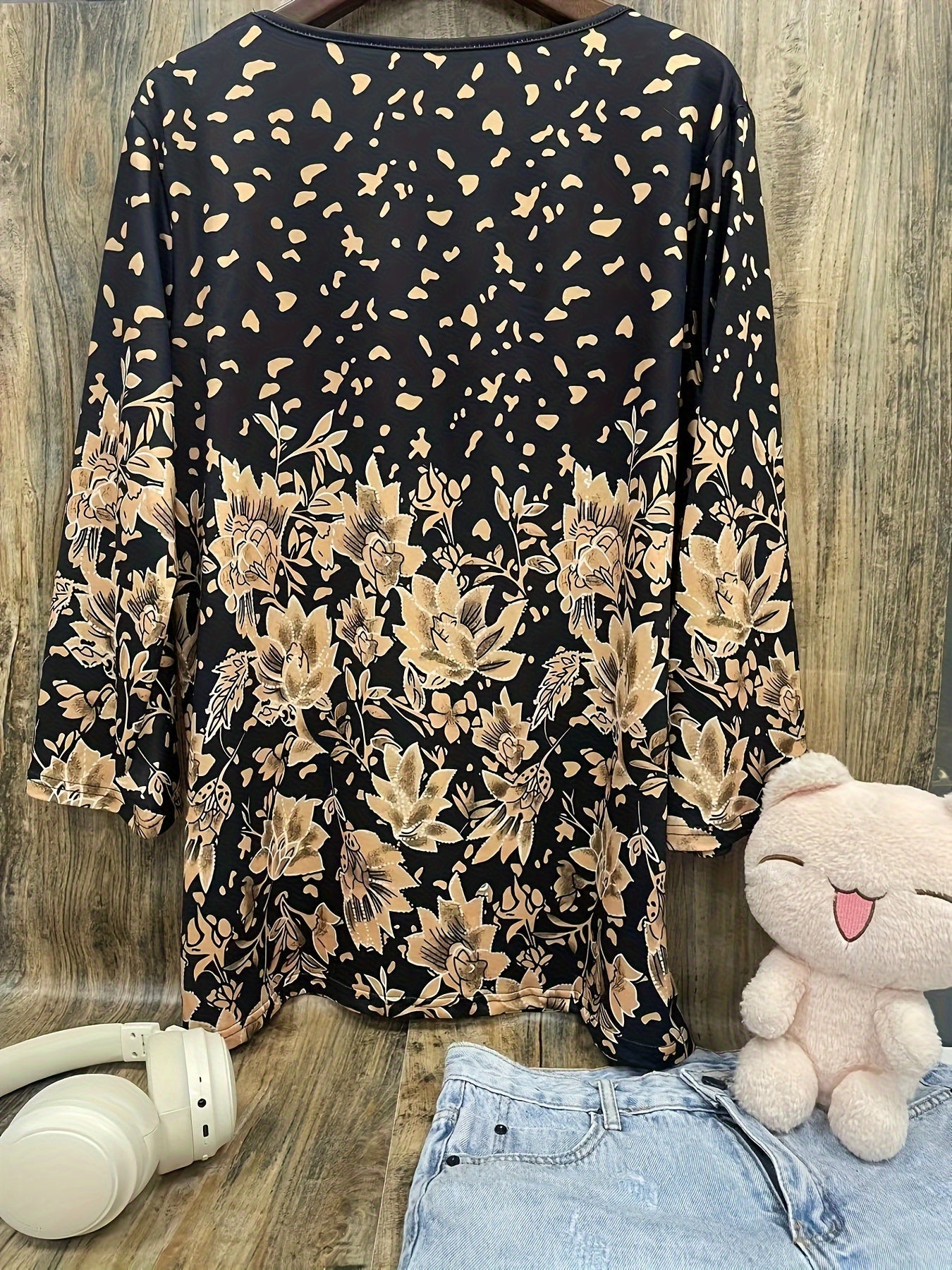 Plus Size Spring Summer Autumn Casual Stretch Top for Women