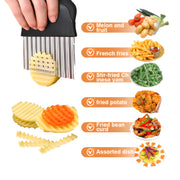 Stainless Steel Wavy Potato Cutter Vegetable Slicer Crinkle Cut Tool
