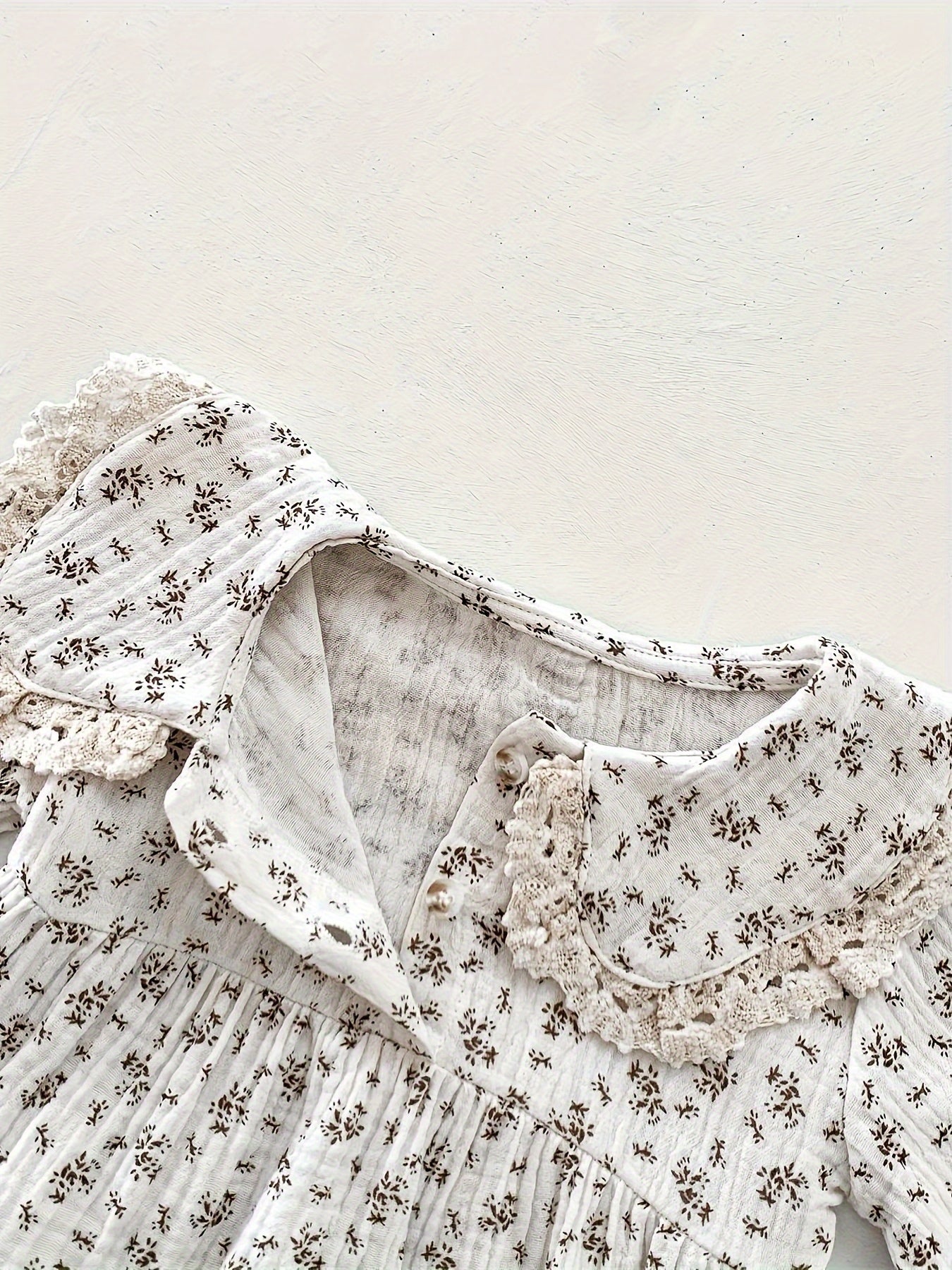 Bolalar uchun gul naqshli iplikli qopqog'li bodysuit va kiyingan to'plam, paxta aralashmasi, bahor va kuz uchun qulay