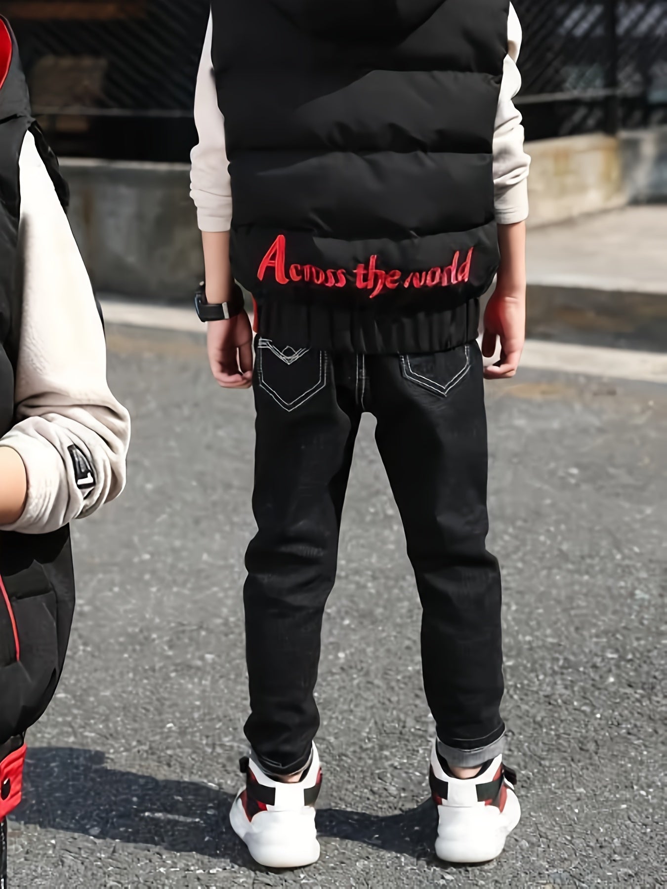 Boys Puffer Vest Hooded Zip-Up Color Block Fall Winter Casual Kids Over 3 Years