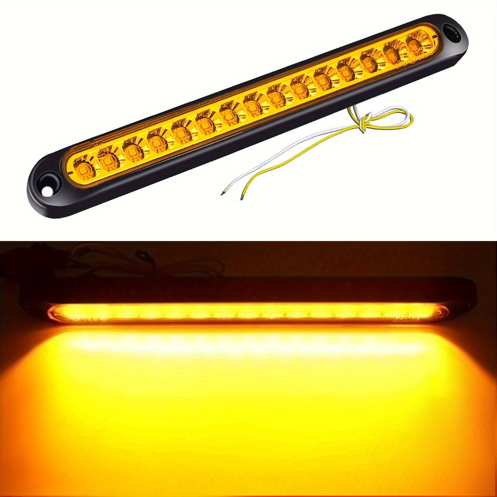 Barra de luz trasera LED universal para camiones, pickup, vehículo 12V 24V, 15 LEDs