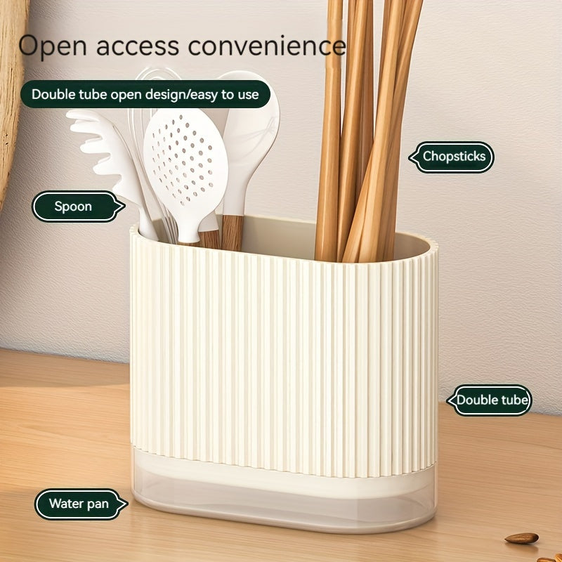 Bir parcha idish ushlagich, pichoq va vilkalar uchun drenaj qutisi bilan. Ushbu ko'p funksiyali plastik to'rtburchak qutisi muzlatgichga joylashadi va spatulalar, qoshiq, pichoq, chopsticks va vilkalarni tartibga solish uchun mukammaldir. Ideal uchun
