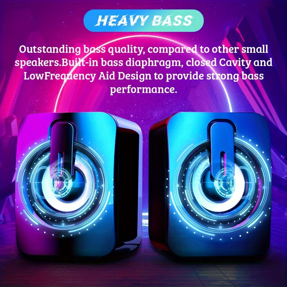 Altavoces de ordenador con cable y luz LED para oficina en casa y juegos