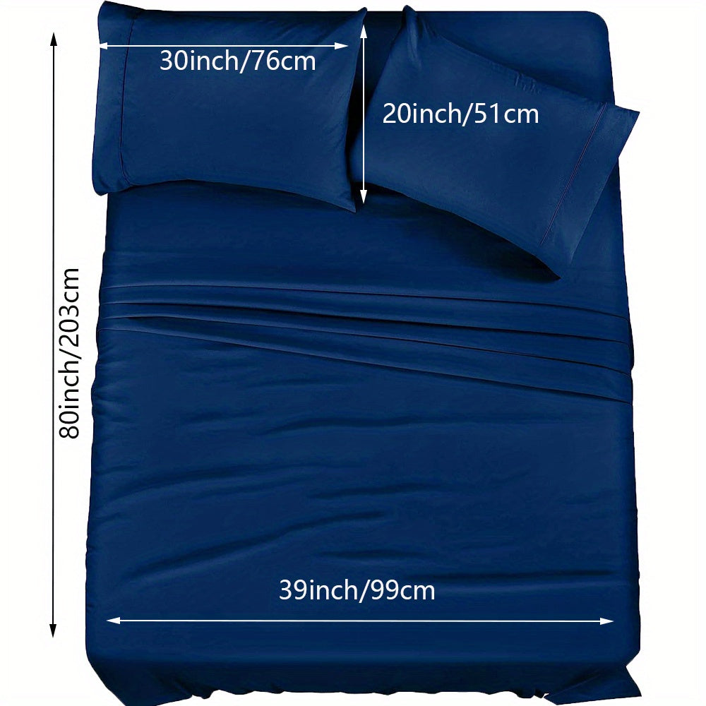 Luxury Fitted Sheet Set with Wrinkle and Stain Resistant Deep Pocket Bedding for Bedroom or Hotel