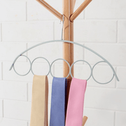 5-Ring Scarf Rack Wardrobe Organizer with Nordic Design and Plastic Hangers