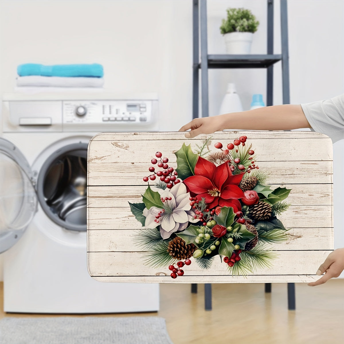 Qog'ozli va oshxona hamda yotoq uchun gome bilan qoplangan 3 ta non-slip hammom matosi to'plami