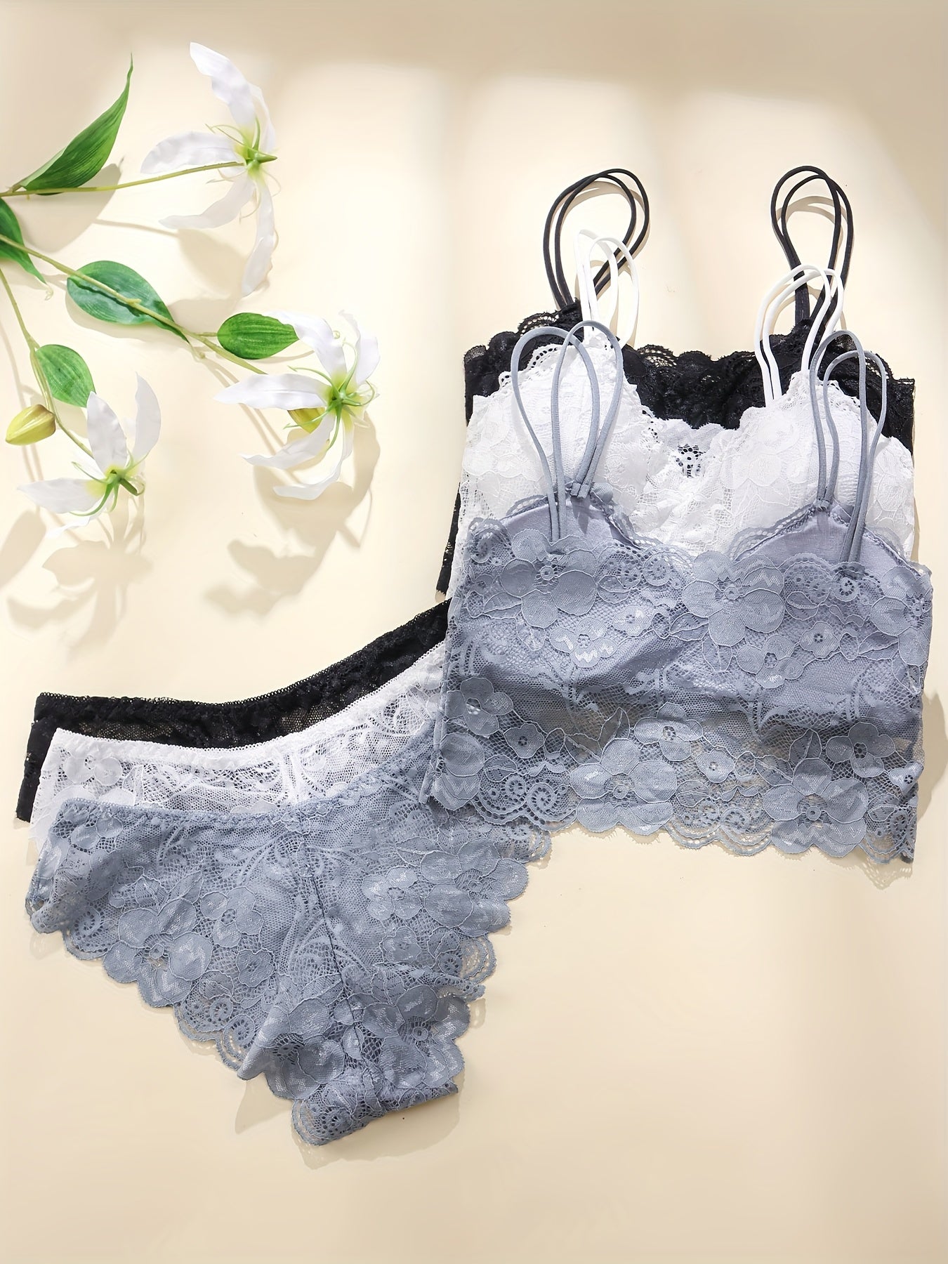 Teen Lace Bralette and Panty Set with Removable Cups
