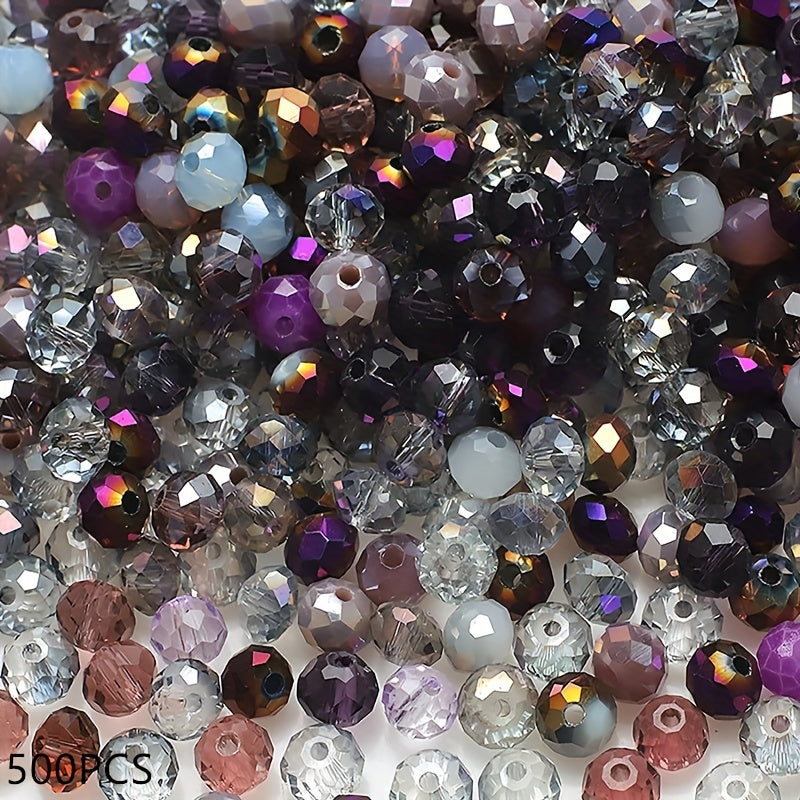 500 Pieces Imitation Crystal Glass Beads 4mm Faceted Round Spacer Jewelry Making