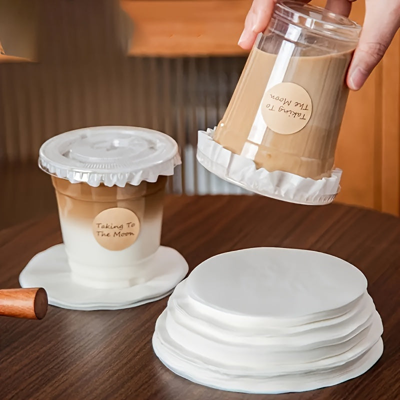 Uncoated Paper Cup Lids Pack of 50/100 Leakproof Seals for Coffee Beverages