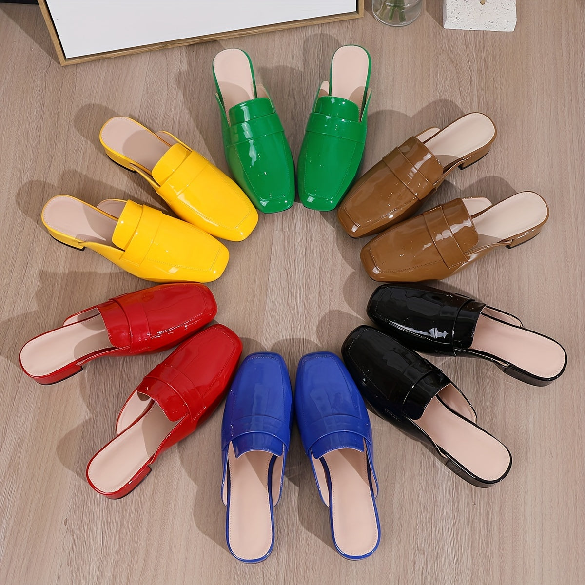 Women's Dress Pumps Square Toe Chunky Heel Lightweight Solid Color Low Heel Man Made Materials