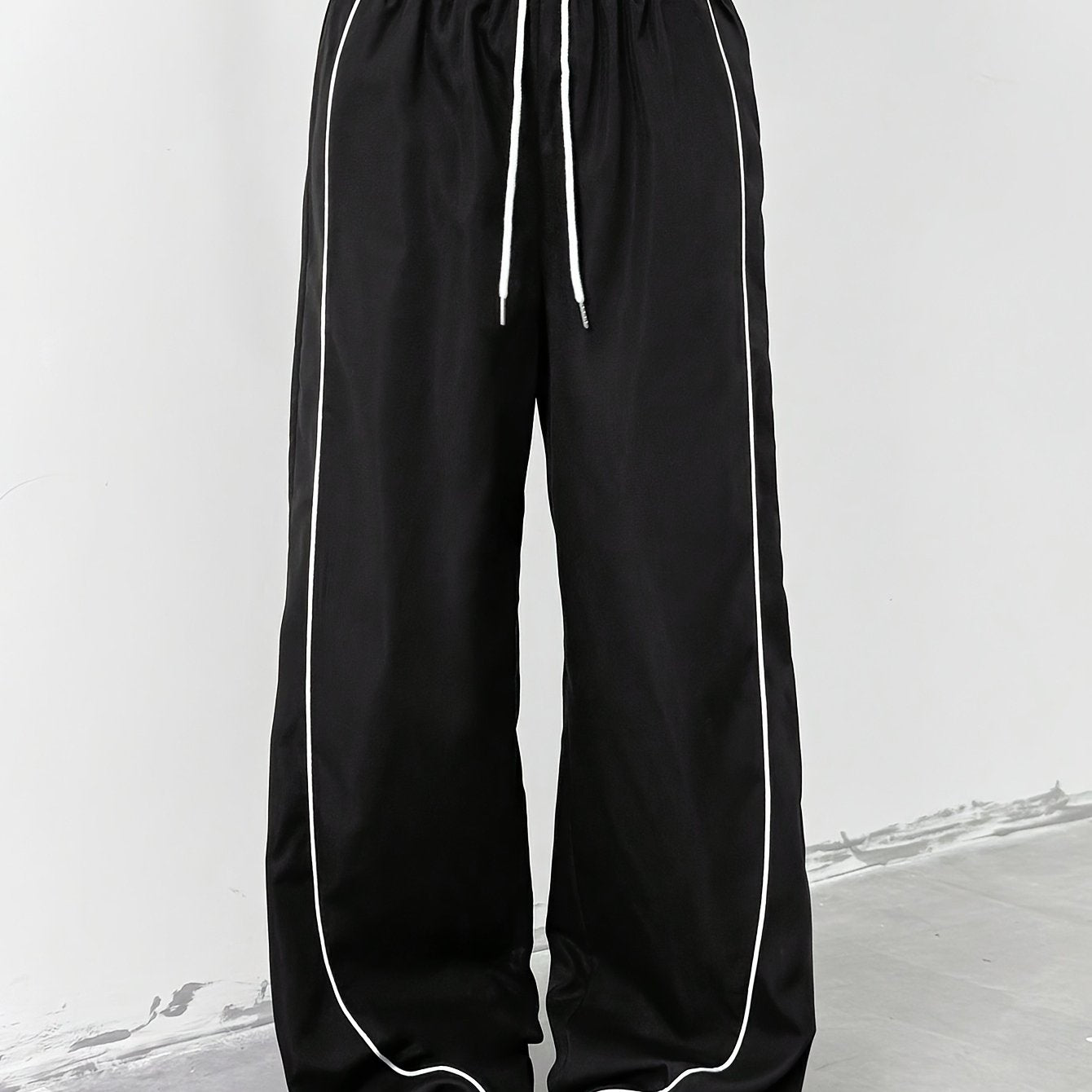 Tom Directional Ayollar uchun Rangli Blokli Chiziqli Bel Keng Oyoq Shimlar