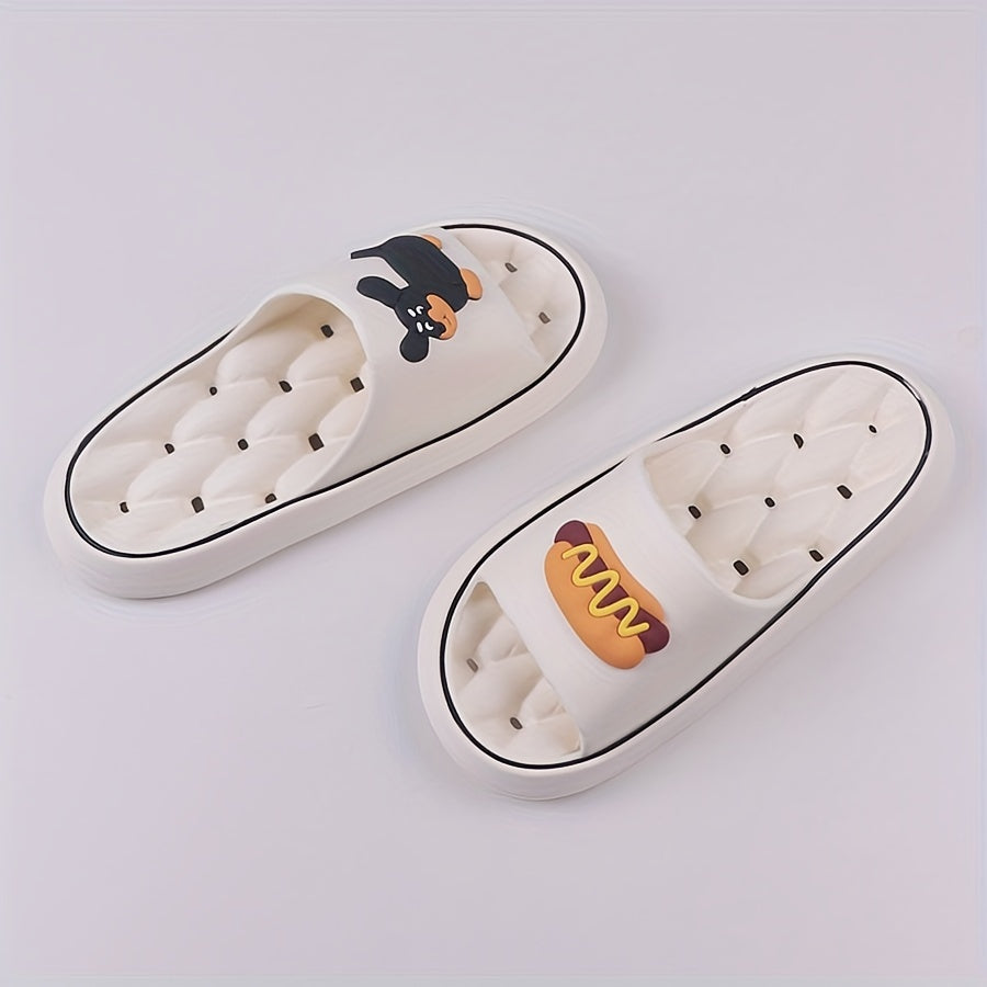Women's EVA Slippers with Sausage Dog Print Anti-Slip Breathable Open Toe