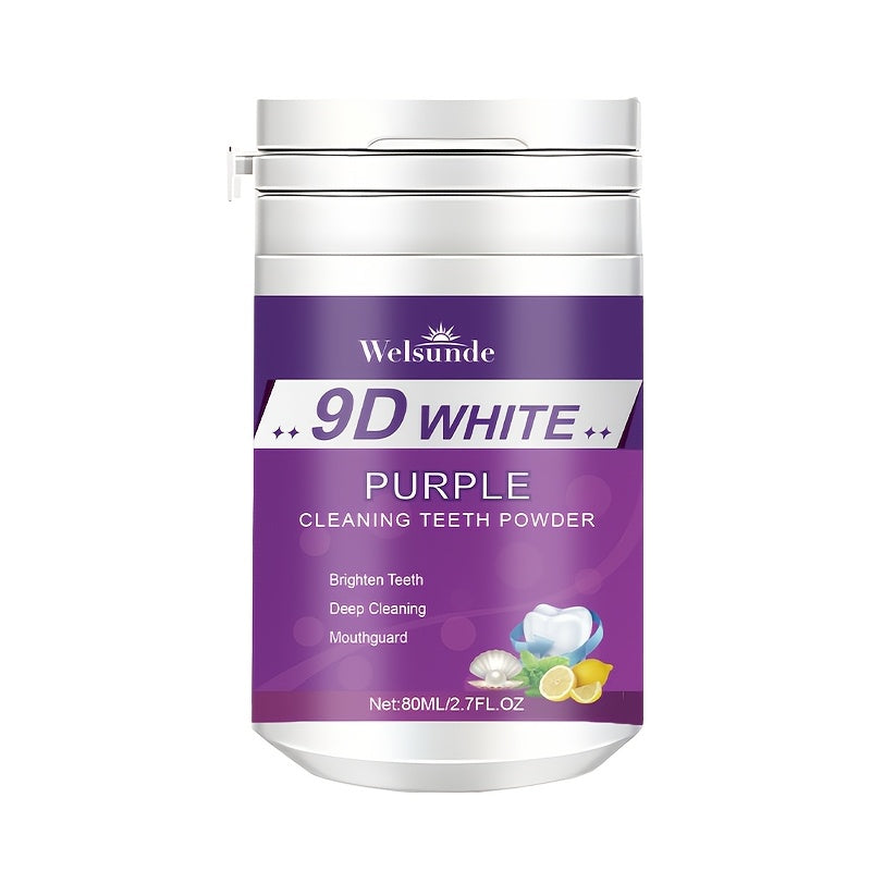 Purple Teeth Whitening Powder for Deep Cleaning and Brightening with Baking Soda for Men and Women