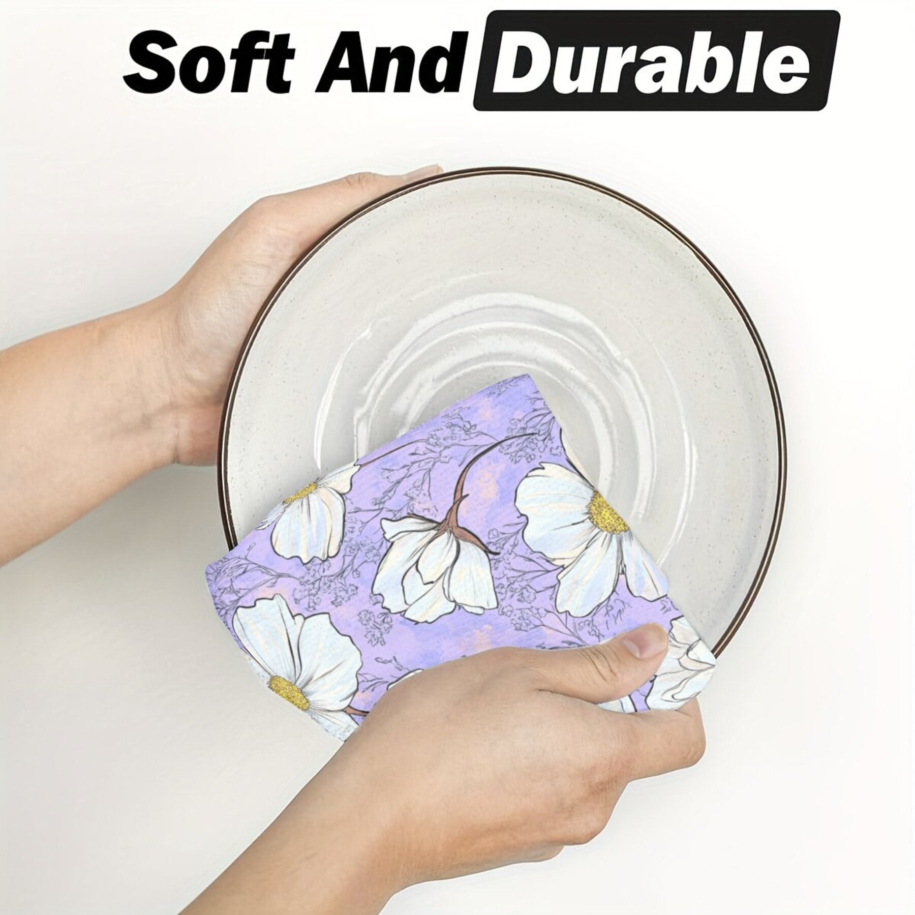 Two Pieces Scouring Pad Dish Cloths for Cleaning and Scrubbing