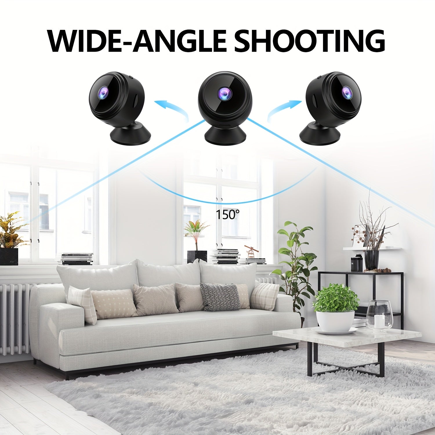 Mini WiFi Security Camera 480P HD Night Vision Motion Alerts Indoor Outdoor Surveillance