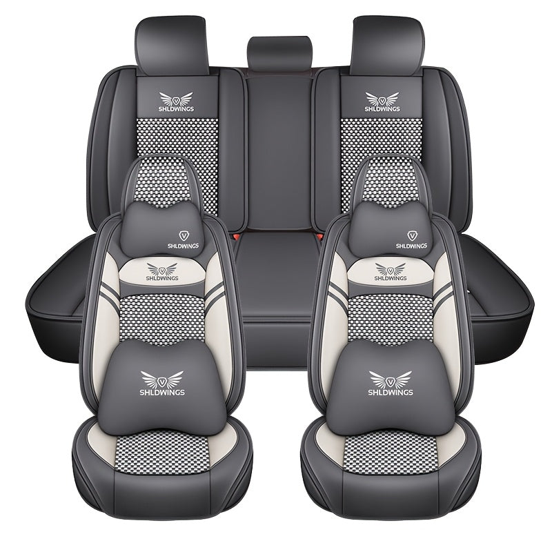 Full Cover Car Seat Covers Set Breathable Durable Universal for All Seasons