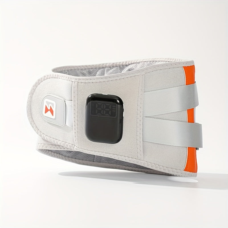 USB orqali zaryadlanadigan isitiladigan vibratsiyali bel kamar, 1800mAh litiy polimer batareya, simsiz LED displey, past orqa qo'llab-quvvatlash uchun magnit tugma va ishlash voltaji ≤36V - shaxsiy parvarish