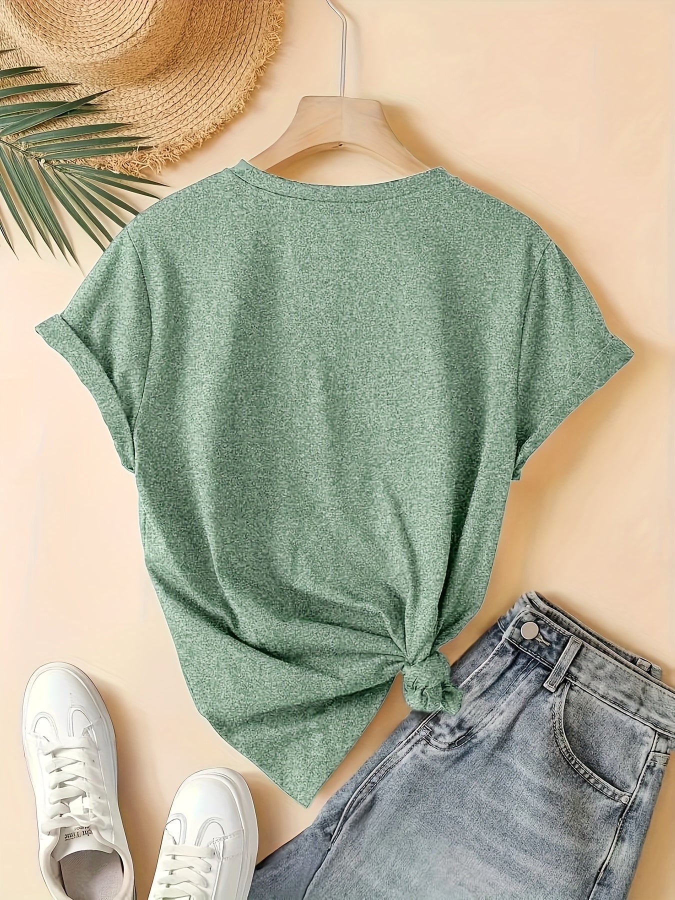 Women's Short Sleeve T-Shirts 5 Pack Breathable Geometric Floral Prints