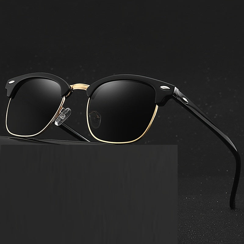 Men's Oval Sunglasses with UV Protection for Travel and Casual Wear