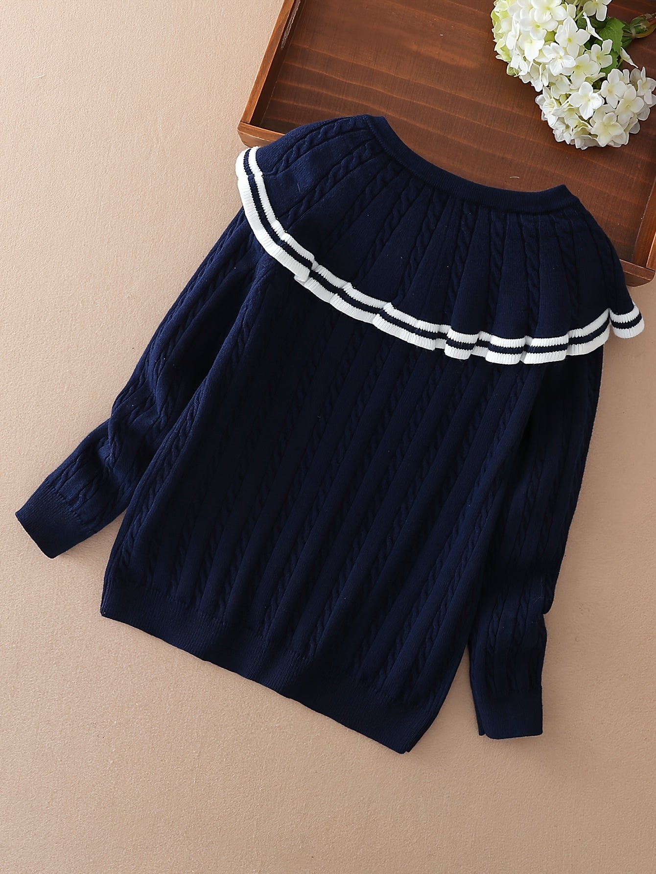 Girls Spring Cardigan Knitted Sweater Long Sleeve Crew Neck Autumn Kids Clothing