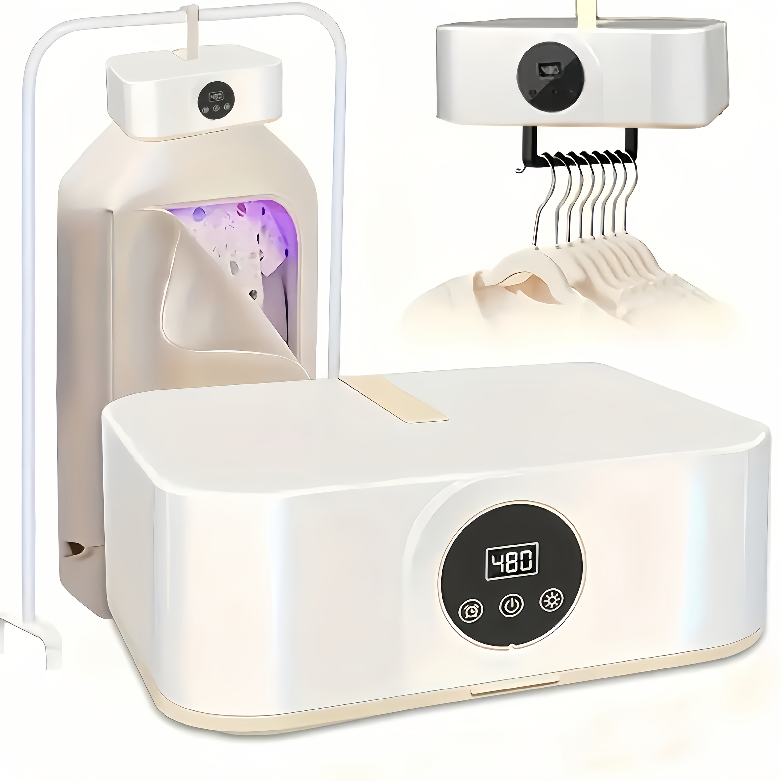 550W Folding Clothes Dryer with Simulated Sunlight Smart Touch Screen Fast Drying Space-Saving