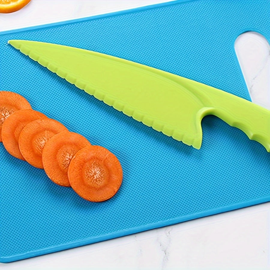 Set of 3 Plastic Bread Knives for Kids, Safe Food Contact, Perfect for Fruit and Cake