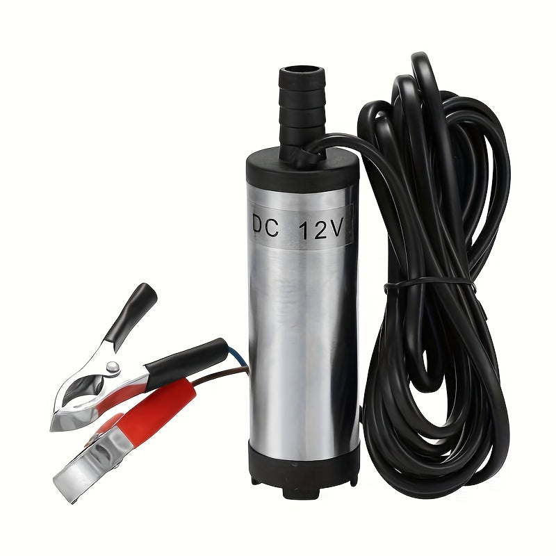 12V DC Submersible Oil Pump with Battery Clamps for Car Transfer