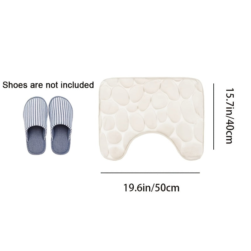 Set of 3 Plush Water-Absorbent Bath Mats with Non-Slip Rugs and Floral Design