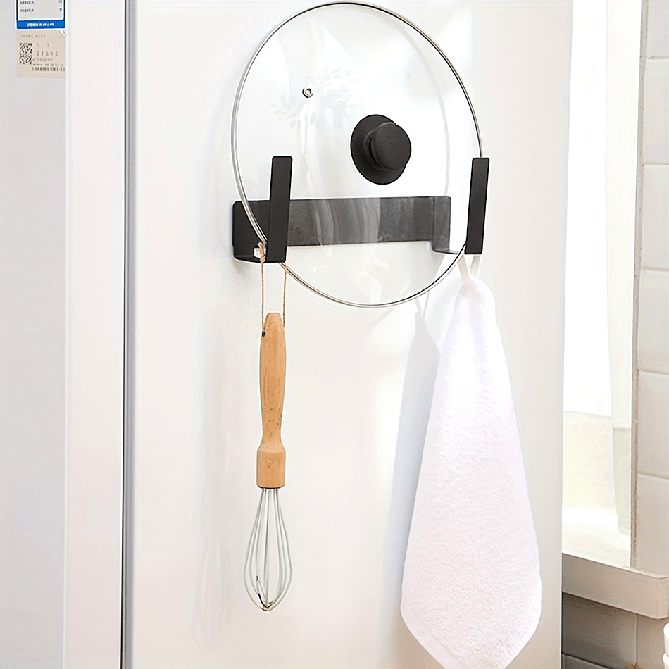 Organizador de rejilla para tapas de macetas perforadas para almacenamiento en cocina, negro, 1 pieza