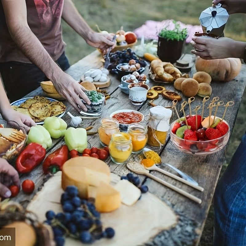 100 Pieces Handmade Circular Bamboo Skewers for Fruit, Cocktail, and Appetizer Use