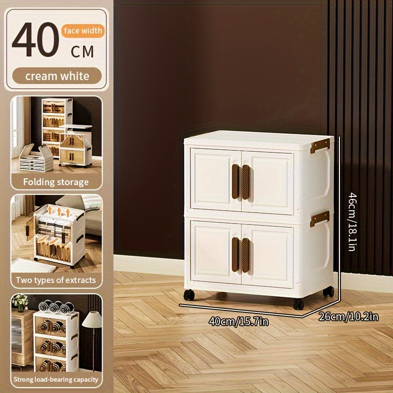 Складные пластиковые контейнеры для хранения на 5 уровней с крышками и колесами для шкафов, ванных комнат, офисов и общежитий.