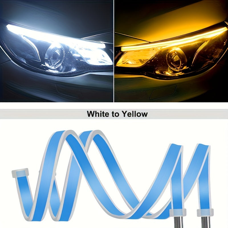 Car LED Daytime Running Lights 12V Yellow Sequential Turn Signal Pair