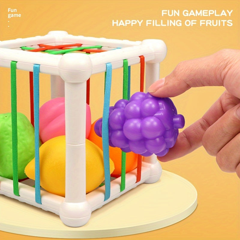 Educational Wooden Cube Toy for Shape and Color Recognition, Finger Grip Training, Early Learning