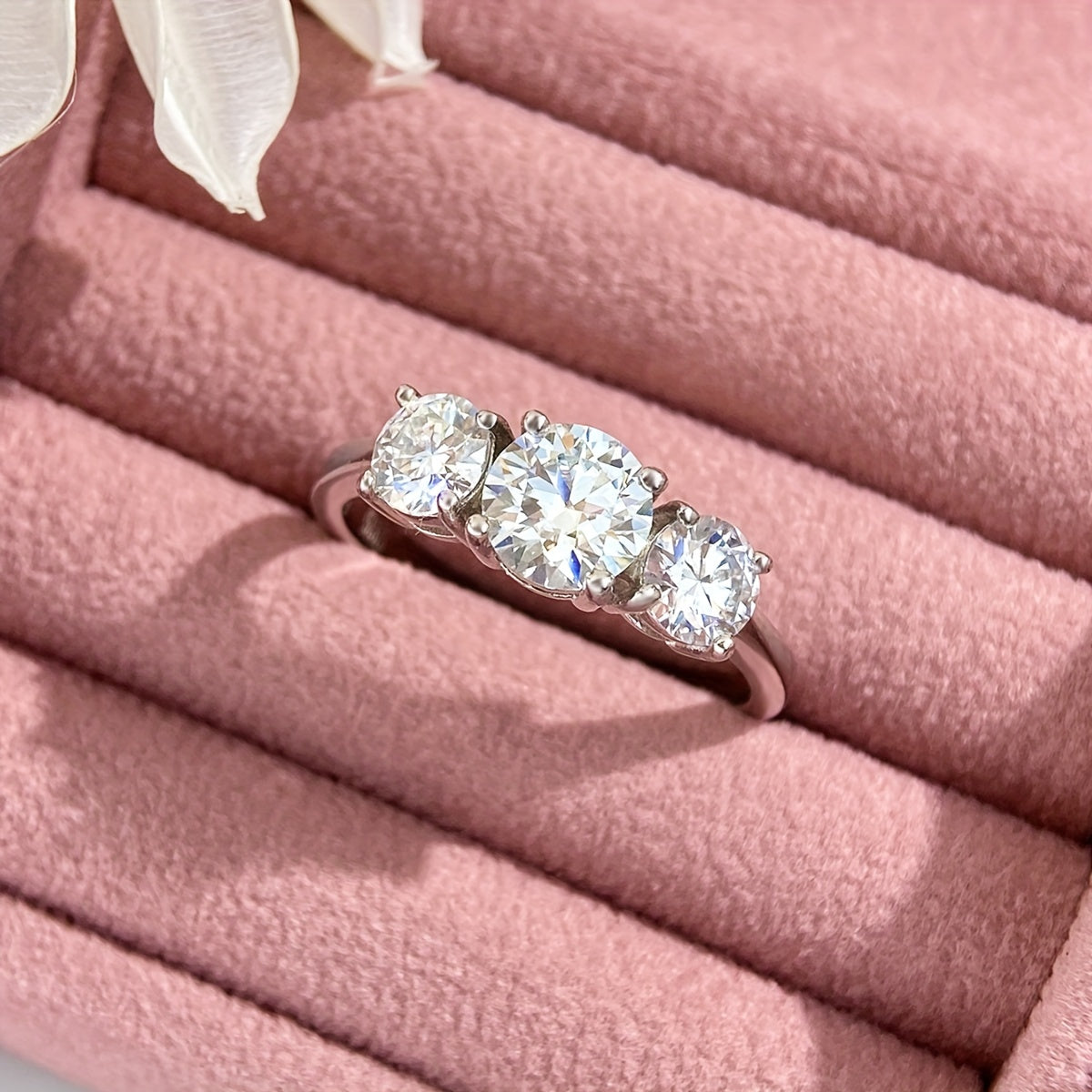 Sterling Silver Engagement Ring for Her 1.6-2CT Moissanite Diamond Sizes 5-11